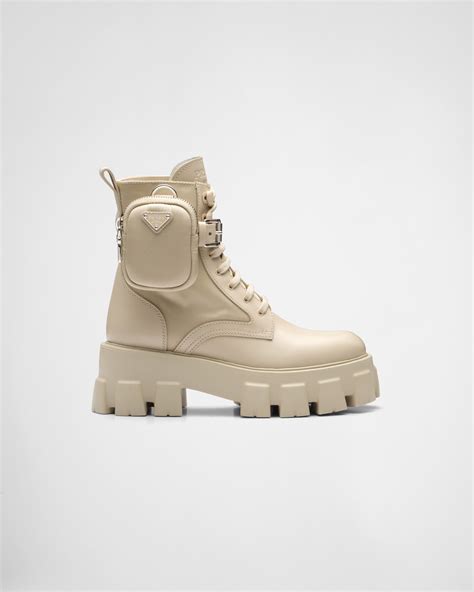 prada stiefeletten beige|Desert Beige Monolith Leather And Re.